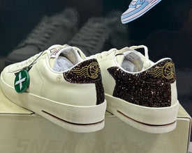 Golden Goose Stardan white leather brown glitter