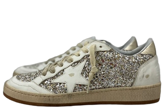 Golden Goose Ball Star Platinum White Glitter