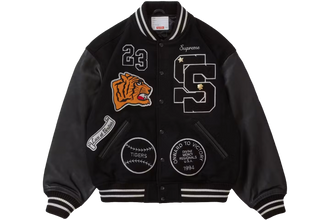 Supreme Tiger Varsity Jacket Black