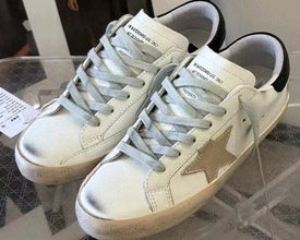 Golden Goose Superstar Low Top Trainers Wht/Blue Star