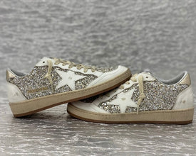 Golden Goose Ball Star Platinum White Glitter