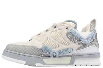 LOUIS VUITTON skate Horse Hair Gray White Diamond