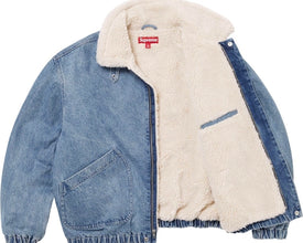 Supreme Faux Shearling Lined Bomber Jacket Denim