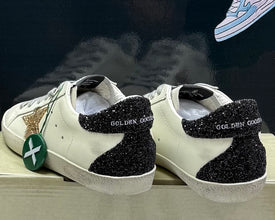 Super-Star in nappa leather with gold glitter star and black glitter heel tab