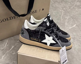 GGDB Ball Star in glitter with leather star and metallic leather heel tab