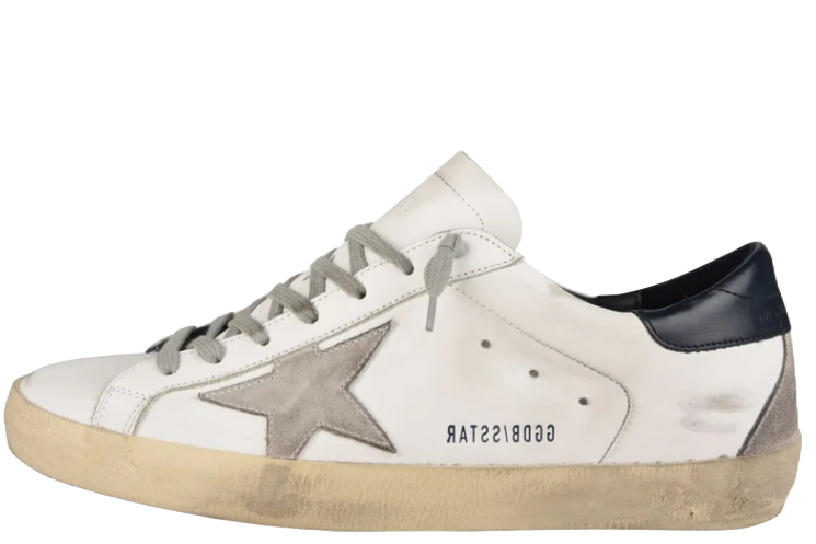 Golden Goose Superstar Low Top Trainers Wht/Blue Star