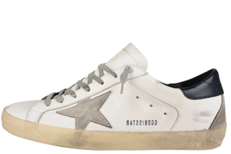 Golden Goose Superstar Low Top Trainers Wht/Blue Star