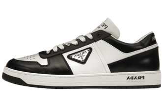 Prada Downtown Low Top Sneakers Leather White Black