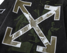 Off-White arrow print hoodie grey