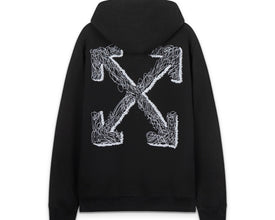 Off-White logo-embroidered drawstring hoodie