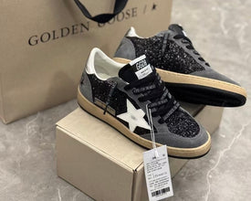GGDB Ball Star in glitter with leather star and metallic leather heel tab