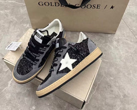 GGDB Ball Star in glitter with leather star and metallic leather heel tab