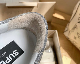 Golden Goose Superstar Silver Glitter White Leather