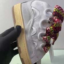 Lanvin Leather Curb White Grey Black