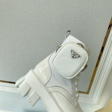 Prada Monolith 55mm Pouch Ankle Boots White Leather