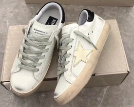 Golden Goose Superstar Low Top Trainers Wht/Blue Star