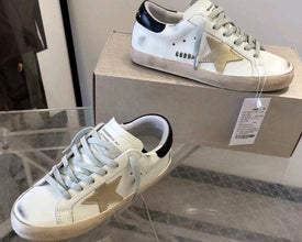 Golden Goose Superstar Low Top Trainers Wht/Blue Star