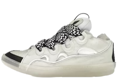 Lanvin Leather Curb Sneaker White