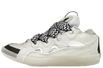 Lanvin Leather Curb Sneaker White