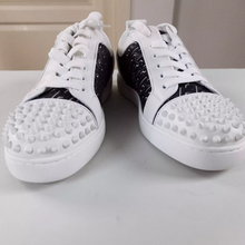 Christian Louboutin Louis Junior Spikes Orlato Flat CL Monogram White Black