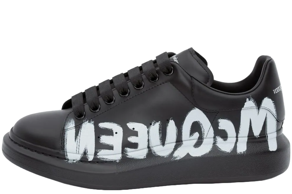 Alexander McQueen Oversized Graffiti Black White