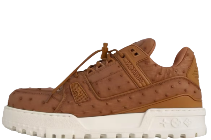 Louis Vuitton Brown Ostrich Louis Vuitton LV Trainer Maxi Brown/White