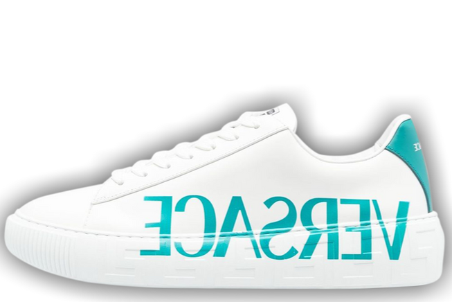 Versace Greca Sneaker White Aqua Blue